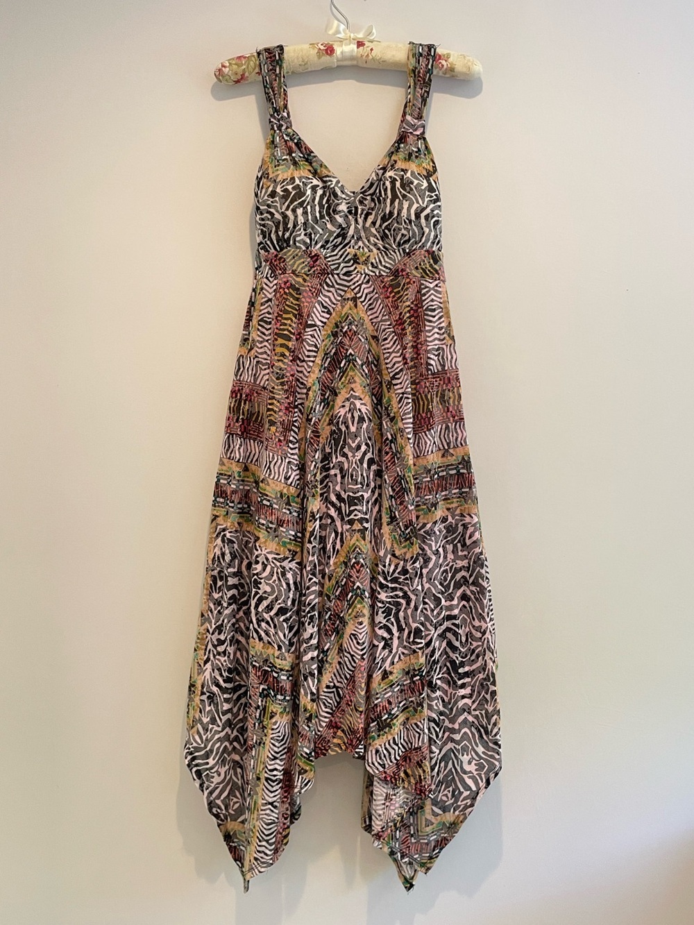 American Rag Cie bohemian handkerchief-hem maxi dress - size XS